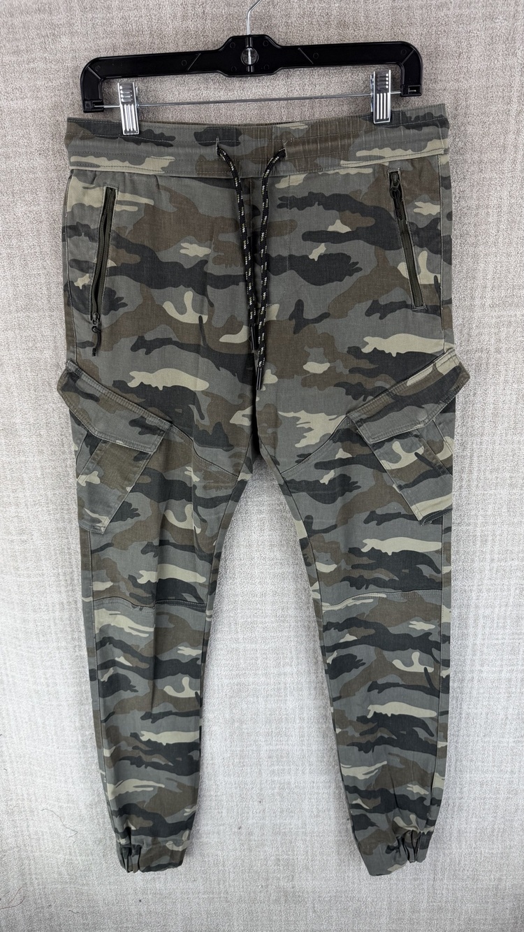 Broken Threads Pants Womens S Green Camouflage Skinny Jogger Drawstring 28 Waist